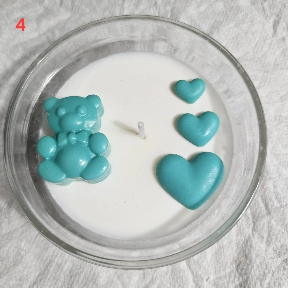 6 Handmade Teal Green Baby Shower Gender Reveal Scented Candle Party Giveaways